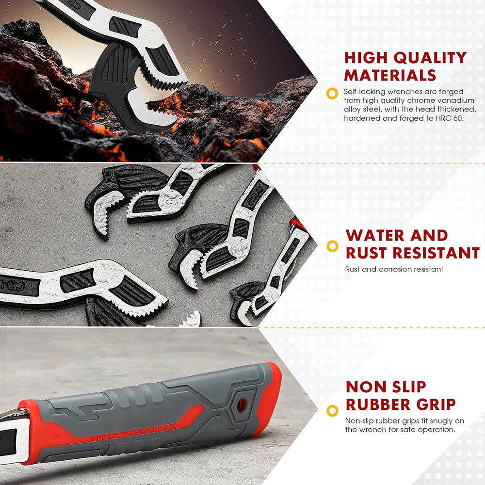 Multifunctional Self-Locking Wrench Adjustable Wrench Quick Wrench Adjustable Pipe Wrench Plumber