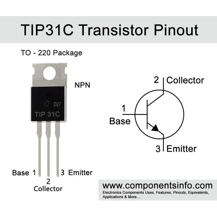 Transistor Tip31 Tip32 Tip31C Tip32C Npn Pnp 3A Driver Final Amplifier Co