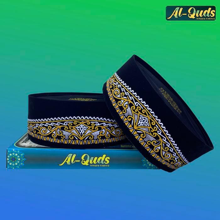 Promo Cod Peci Songkok Hitam Motif Batik Emas Anak Dan Dewasa
