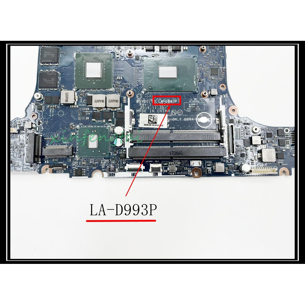 For dell Inspiron 15 7000 7567 P65F Laptop Motherboard LA-D993P DDR4 I5-7300HQ I7-7700HQ