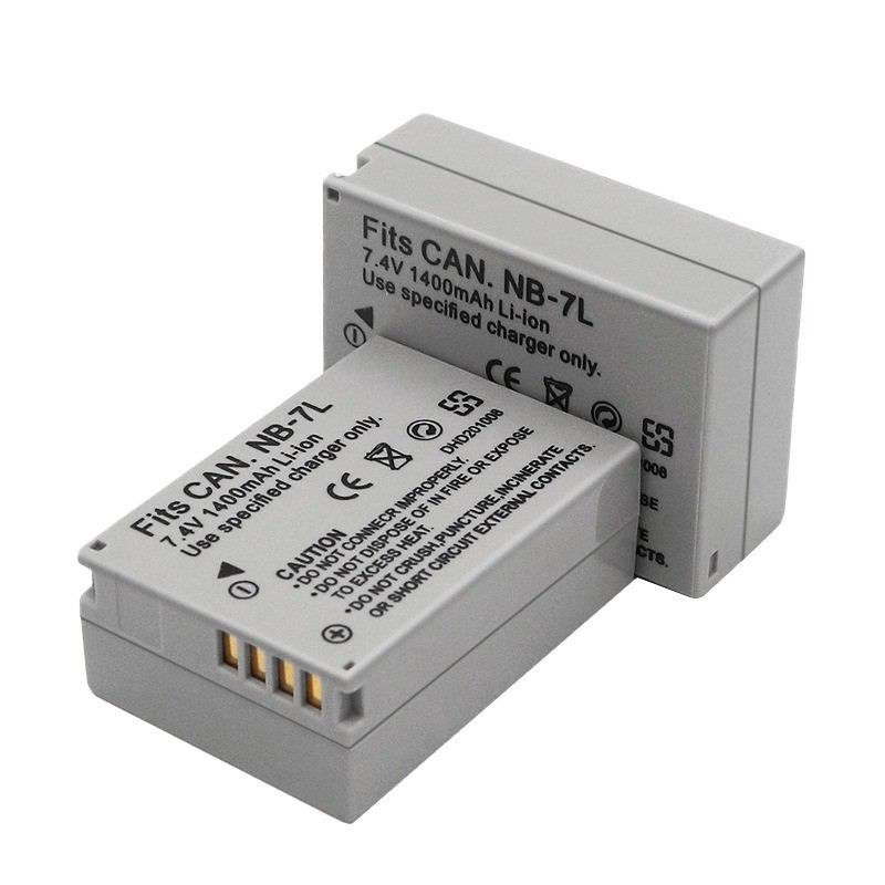 NB-7L Battery 7.4V 1400mAh Rechargeable Batteries and Charger for Canon G10 G11 G12 SX30IS Camera