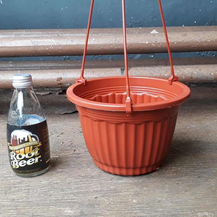 "New" pot gantung putih, pot pumba 20 putih, pot gantung 1 set gantungan