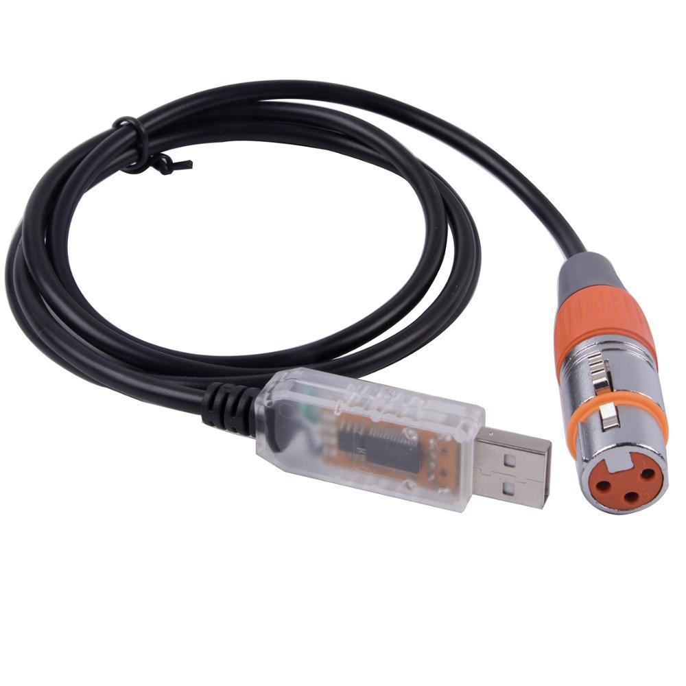 USB to DMX Interface Adapter Cable 3/6 /10/ 12ft Length Stage Light PC DMX512 Controller Dimmer DMX