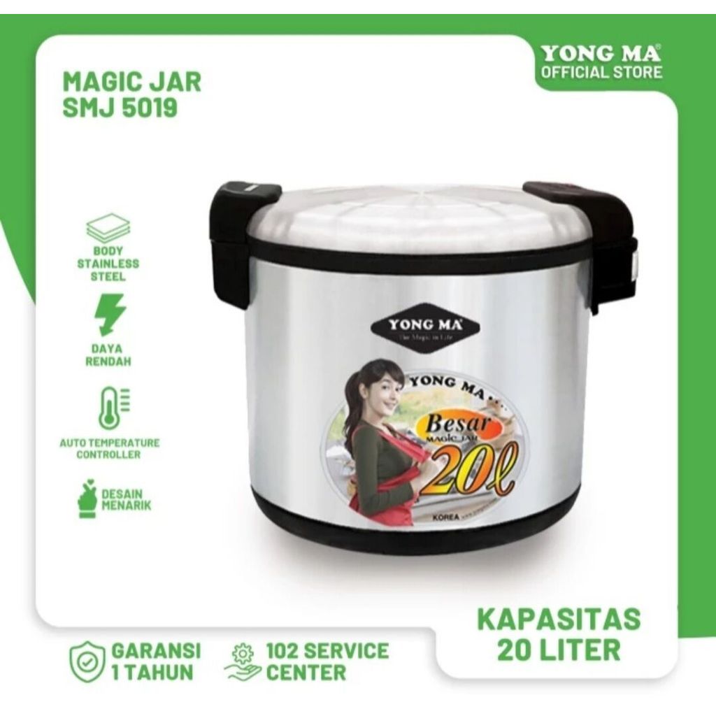 YONG MA SMJ 5019 Magic Jar Pemanas Nasi Jumbo 20 Liter YONGMA SMJ5019