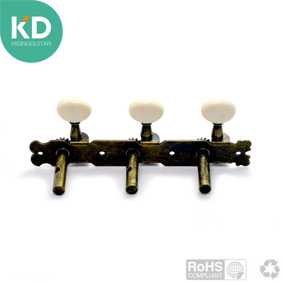 KD Classical Guitar Tuning Peg Antique Bronze Guitar Pegs Oval Button Machine Head Guitar Repair