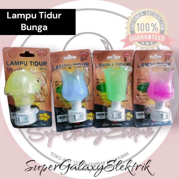 Lampu Tidur Bunga/ Lampu Tidur Bunga Warna-warni/ Lampu Tidur Bunga Cahaya Warm-White