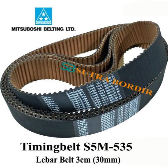 TIMINGBELT S5M 535 LEBAR 3CM MBL DINAMO VBELT S5M-535 MBL JEPANG BELTING TRANSMISSION BELT S5M 535