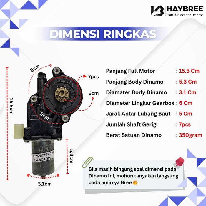 DINAMO DC MOTOR 12V POWER WINDOW 2PIN SERBAGUNA UNTUK DINAMO PENGGERAK KACA MOBIL KUALITAS OEM