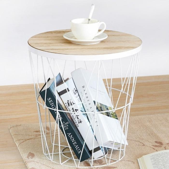 Informa - Meja Bulat Besi Topaz Penyimpanan Coffee Table Cafe Minimalis Storage