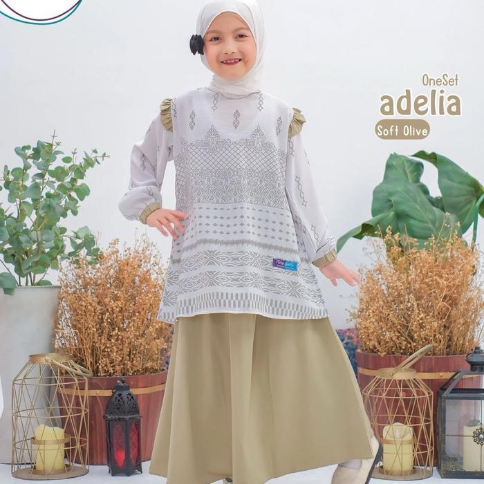 MANASIKANA ADELIA SET TUNIK BAJU SETELAN ANAK PEREMPUAN 3-13 TAHUN