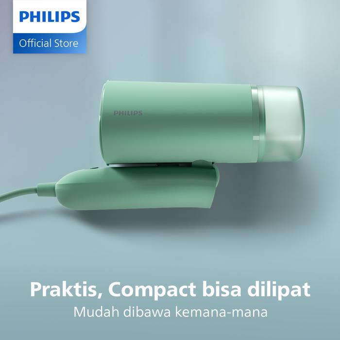 [] Philips Setrika Uap Handheld STH3010/70 Hijau - Setrika Uap Portable Dapat Dilipat, Setrika Uap