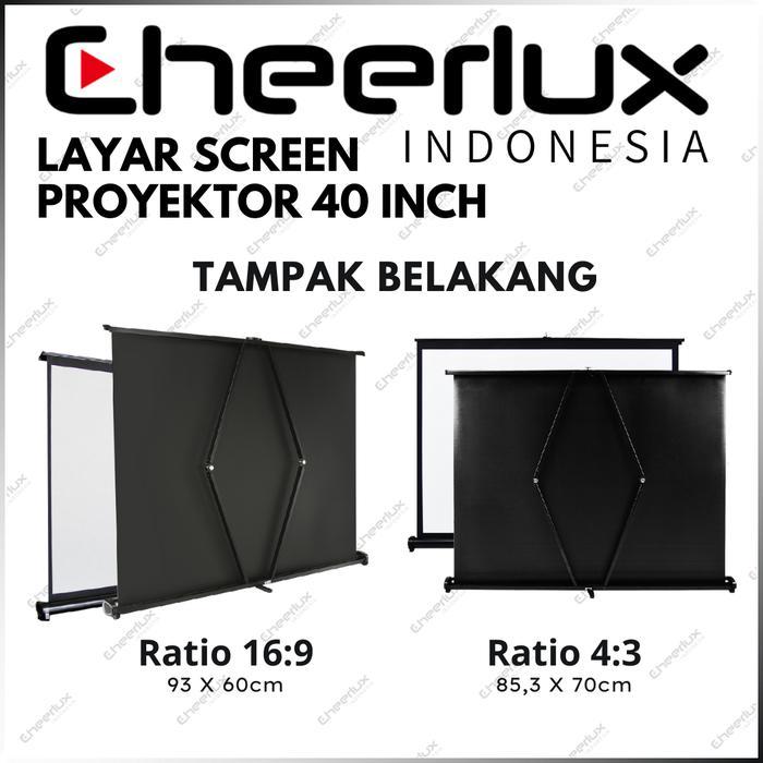 Layar Proyektor Lipat 40 Inch Table Screen Projector 40" Portable Co