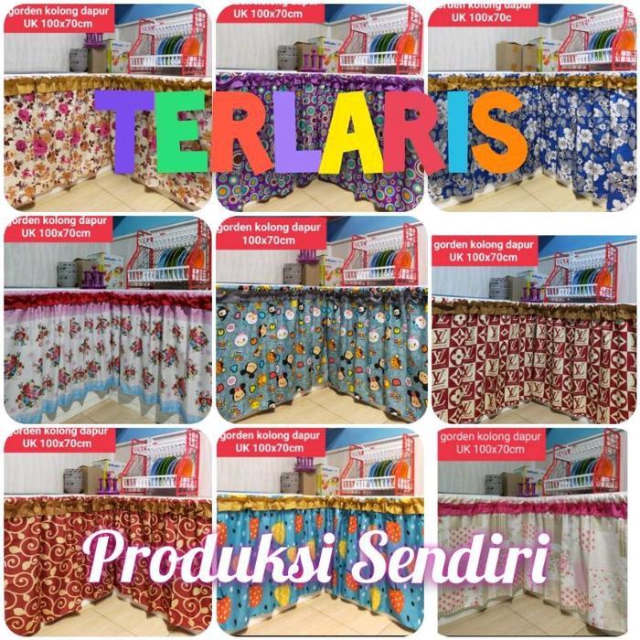Gorden Kolong Dapur Gorden Bawah Meja Kompor Elegant Katun disperse SI