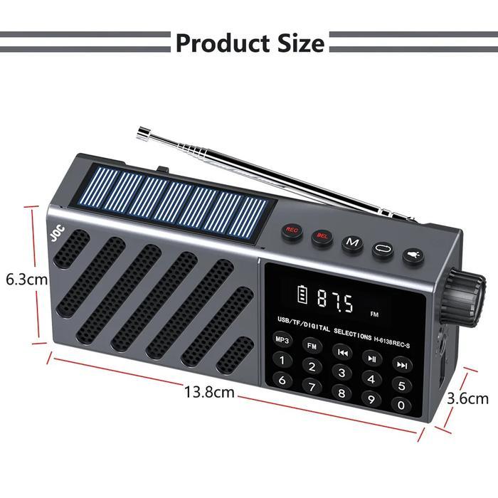 Radio Bluetooth Usb/Tf Joc-6138Rec-S Bisa Bluetooth Speaker + Senter Led + Lampu Led / Radio Clasik