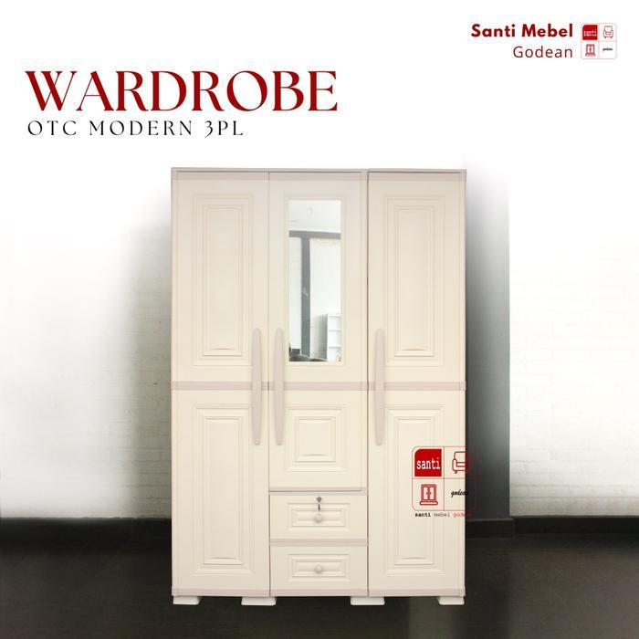 Lemari Pakaian Plastik 3P Kaca Olymplast Rak Hanger OTC 3PL Modern - OTC