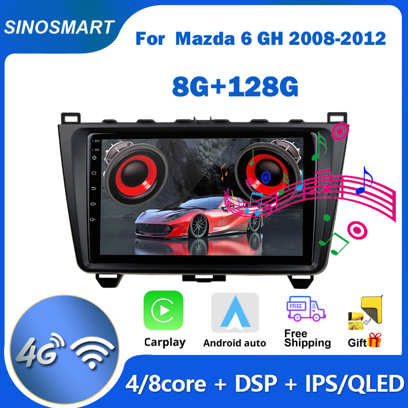 SINOSMART for Mazda 6 GH Android 2008-2012 Car GPS Radio Multimedia Video DSP Support 4G LTE Support