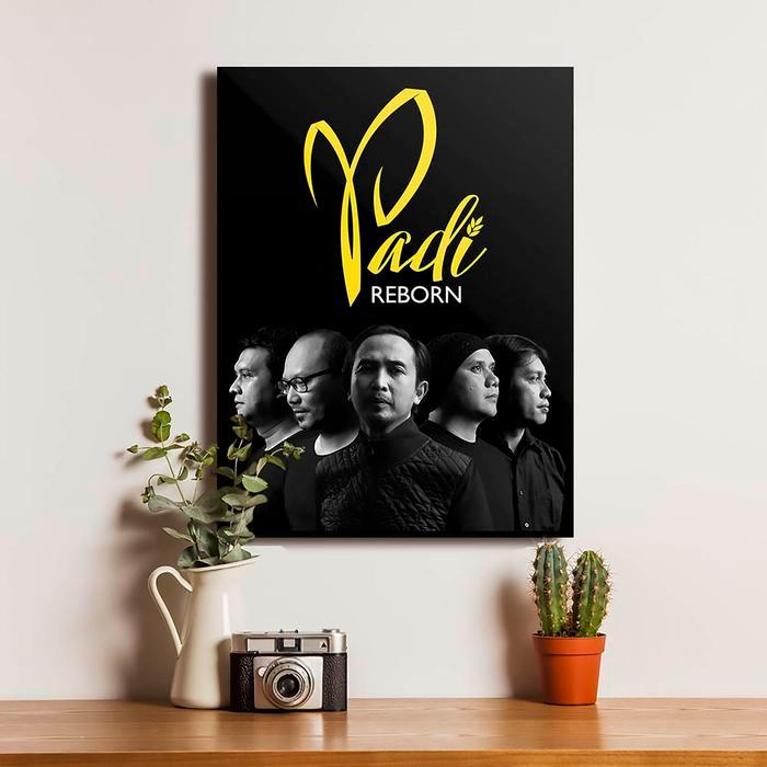 Padi Band Sobat Reborn Album Poster Kayu Dekorasi Dinding Rumah Frame Gantungan