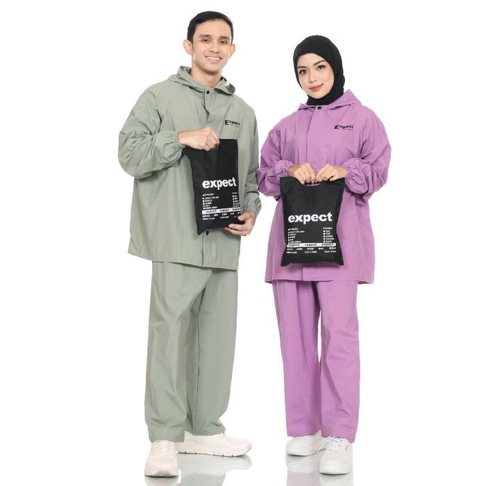 TERLARIS! Jas Hujan Pria Wanita EXPECT Setelan Baju Dan Celana / Jas Hujan Waterproof Dan Windproof