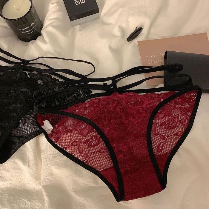 Celana Dalam Renda Tali transparan Sexy G String cd Wanita C113