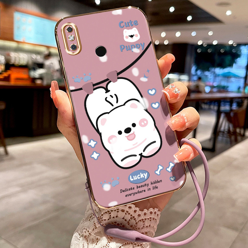 Casing Hp Untuk Xiaomi Redmi S2 Y2 Case Anjing kecil pink pelapisan Kekinian Cesing silikon Kasing S