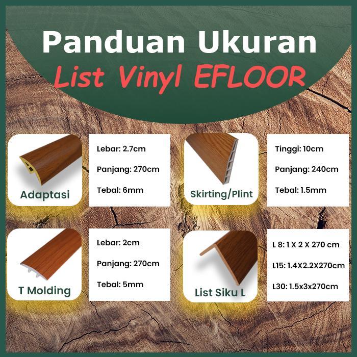 List / Aksesoris Lantai Vinyl Lengkap List Siku L, List Adaptasi/Reduser Strip, List Skirting/Plint,