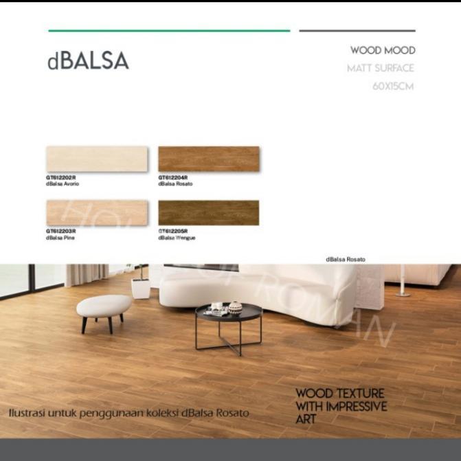 Lantai Keramik Kayu/Granit Roman Motif Kayu/dBalsa Rosato GT612204R