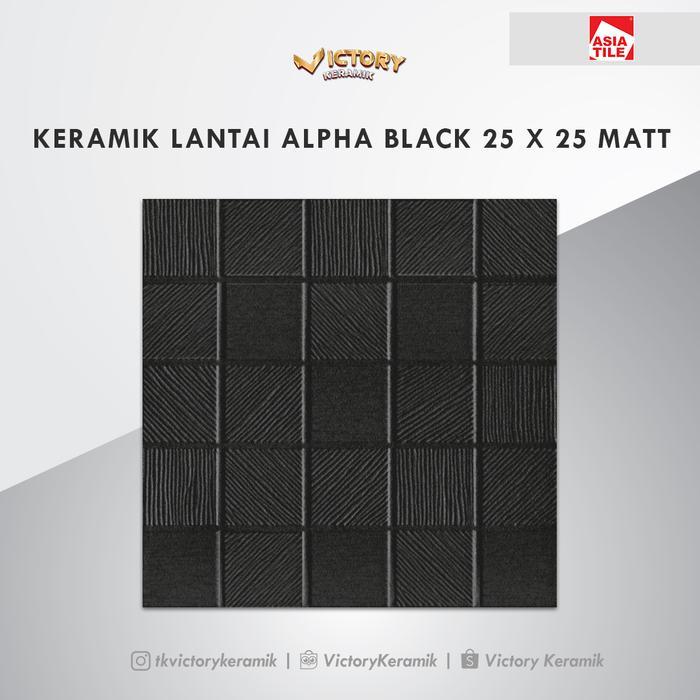 KERAMIK LANTAI ASIA TILE ALPHA BLACK 25 X 25 MATT