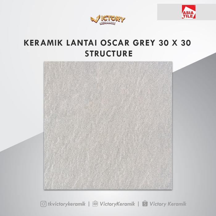 KERAMIK LANTAI/GARASI ASIA TILE OSCAR GREY 30 X 30 STRUCTURE