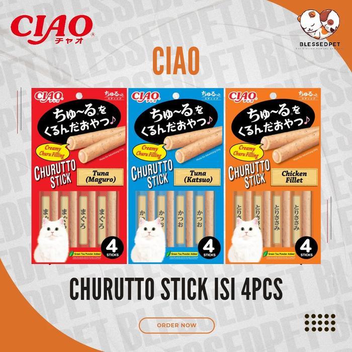 CIAO Churutto isi 4 pcs / Snack Kucing CIAO Churutto