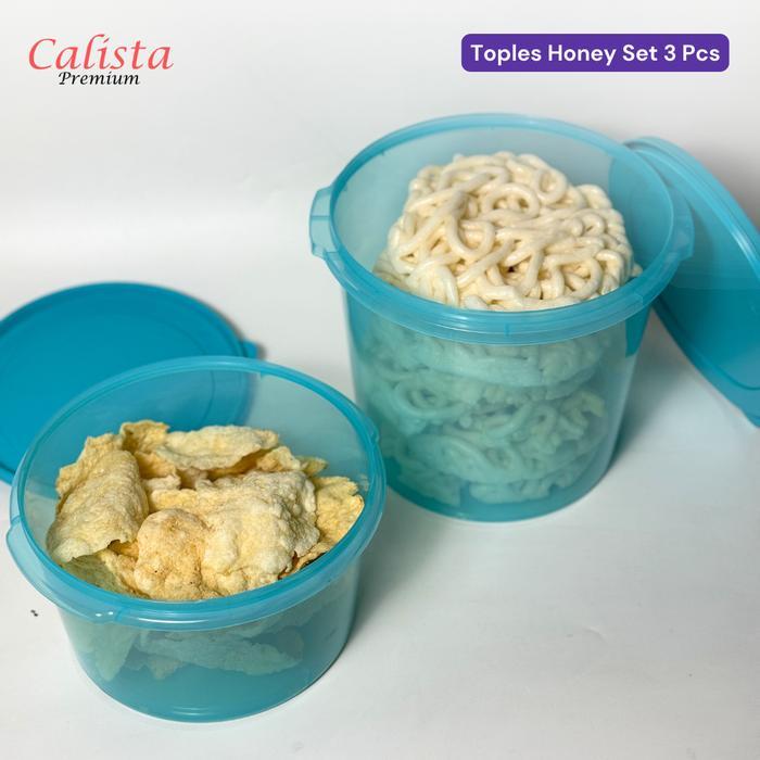 [CALISTA] Toples Kerupuk set 3 pcs - Toples Honey 3 liter