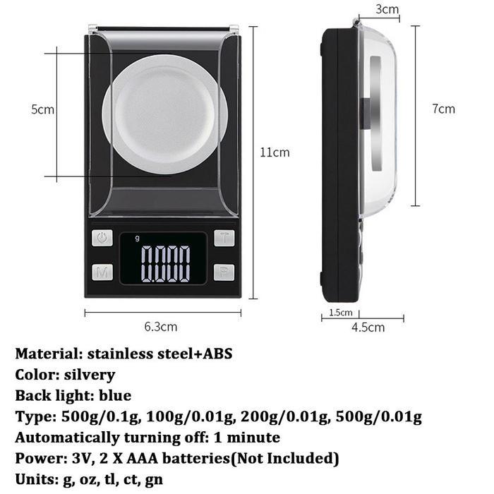 High-Precision Jewelry Scale Electronic Scale 0.001 Mini Electronic Scale Portable Pocket Scale