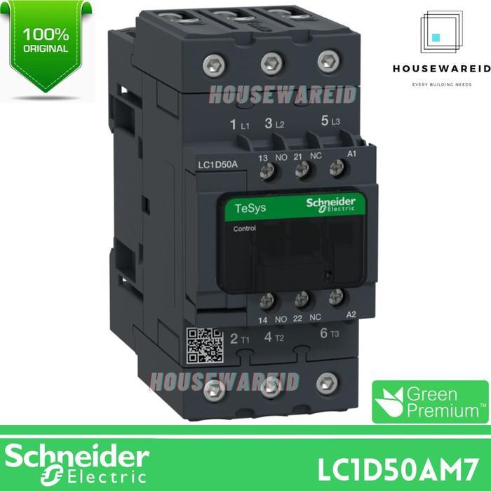 Kontaktor 3P 50A Schneider Lc1D50Am7 220V Contactor 3 Phase 50 Ampere