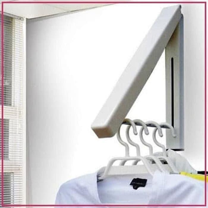 Gantungan Baju Lipat Hidden Clothes Hanger Gantungan Baju Dinding Lipat