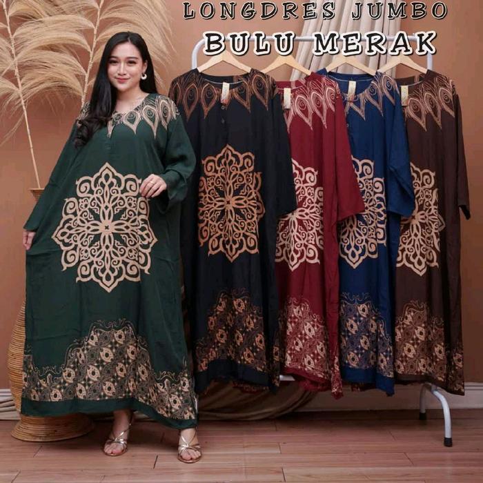 DASTER LENGAN PANJANG LONGDRES JUMBO LD 130CM Busui Motif