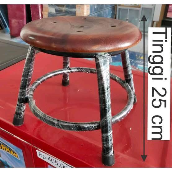 Kursi Bakso / Kursi Nyantai / Kursi Teras Besi Kayu 25 Cm