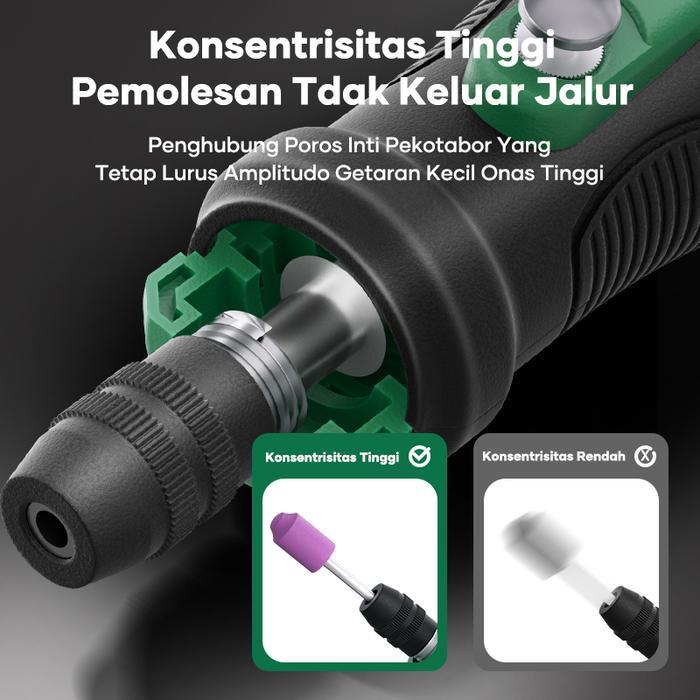 ISKU Mini Grinder Cordless Bor Tuner Mini Set USB Charge 3 Speed Mesin Gerinda Tangan Portable Alat