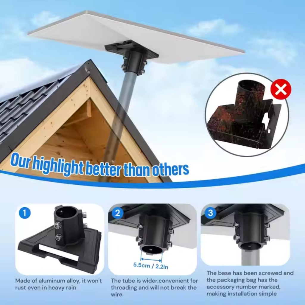 For Starlink Gen 3 Aluminium Alloy Mount Pipe Adapter for Starlink Gen3/V3 Mounting Plate Roof for