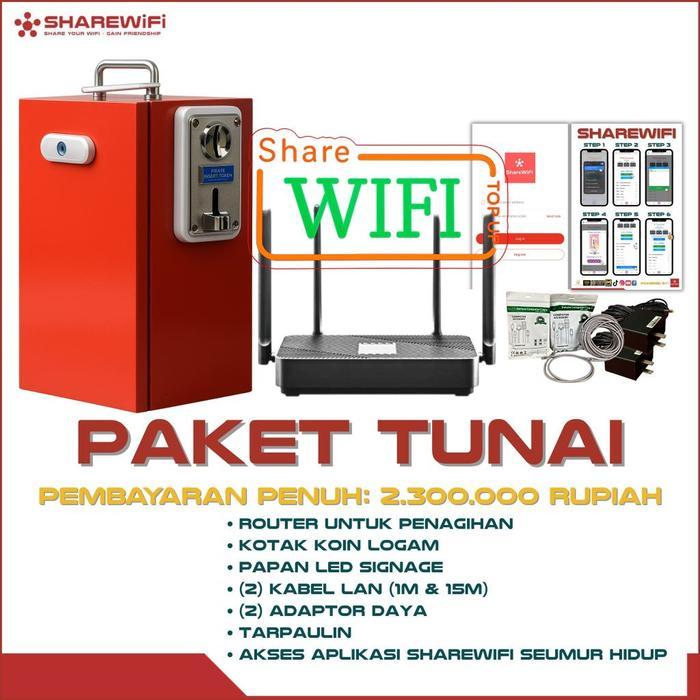 Terbaru Best Quality 100% Original Sharewifi Paket Lunas / Wifi Koin / Wireless Wifi Koin