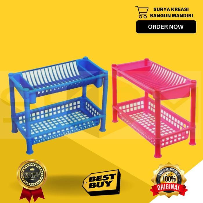 Rak Piring Shinpo 2 Susun - Rak Piring Mini - Rak Pengering Piring - Rak Piring Plastik