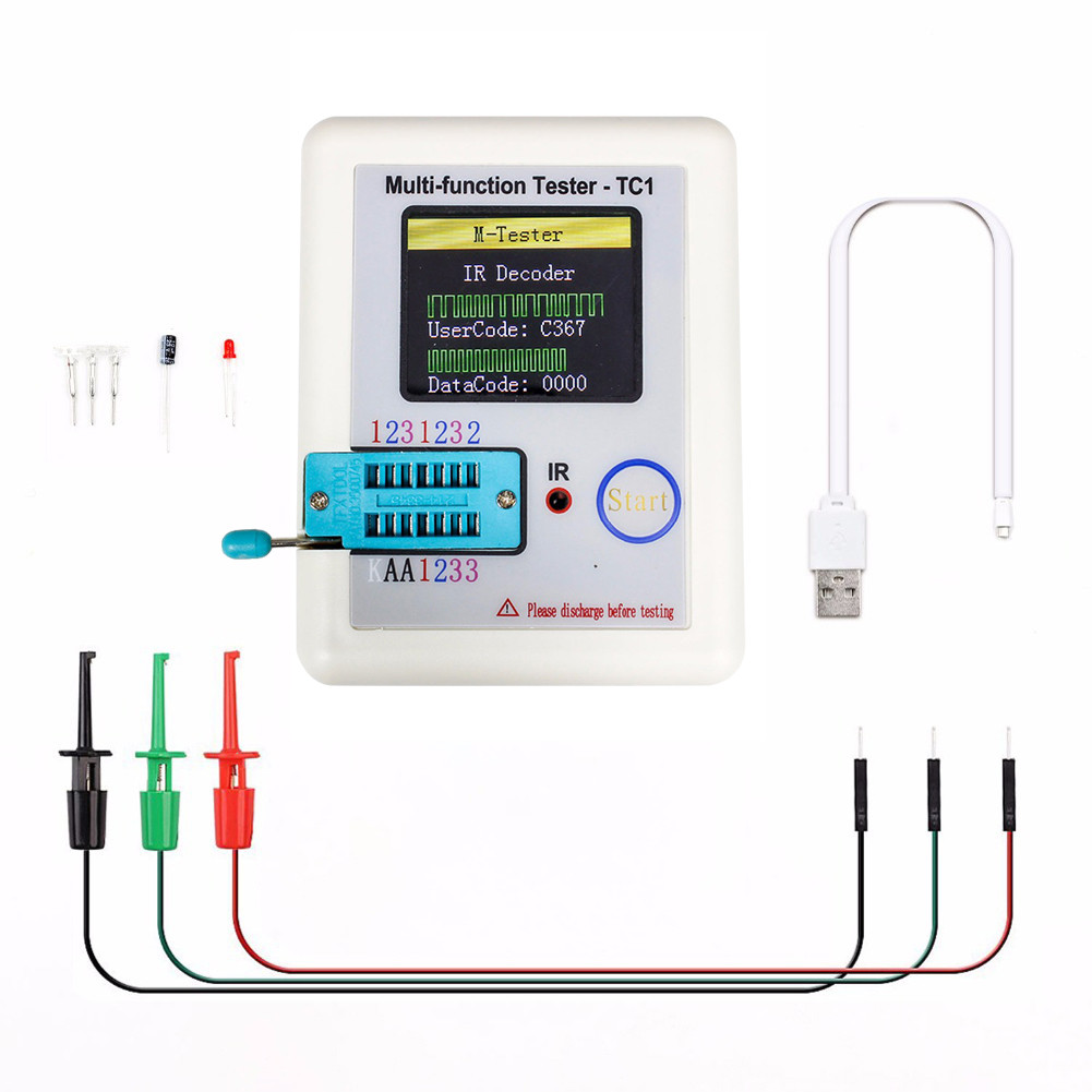 Capacitor Tester Colorful Display Tester Electric Pocketable For Diode Triode