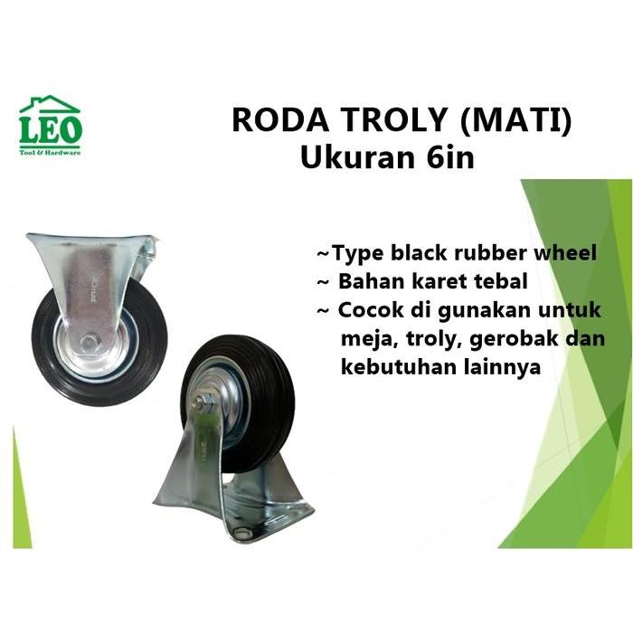 New Best Quality 100% Original Roda Gerobak Troli Karet 6 Inch Mati