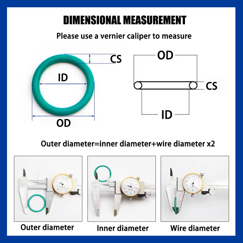 CS 1.0mm/1.2mm/1.5mm FKM Green Fluoro Rubber O- rings Viton Oil Seal Gasket Fluoro Elastomer
