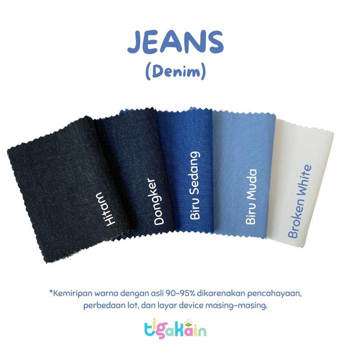 0.5 Meter Kain Denim bahan Jeans