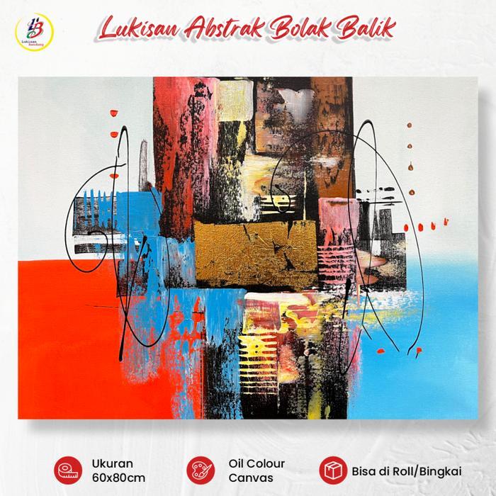 Lukisan Becak Tradisional Jalanan Asli Kanvas 60x80cm untuk Dekorasi Dinding Nostalgia