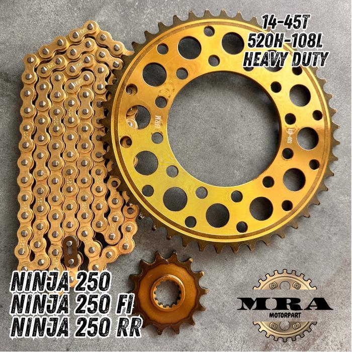 Gear Set Gir Set Racing Ninja 250 Sl Mono Ninja 250 Fi 45T Gold