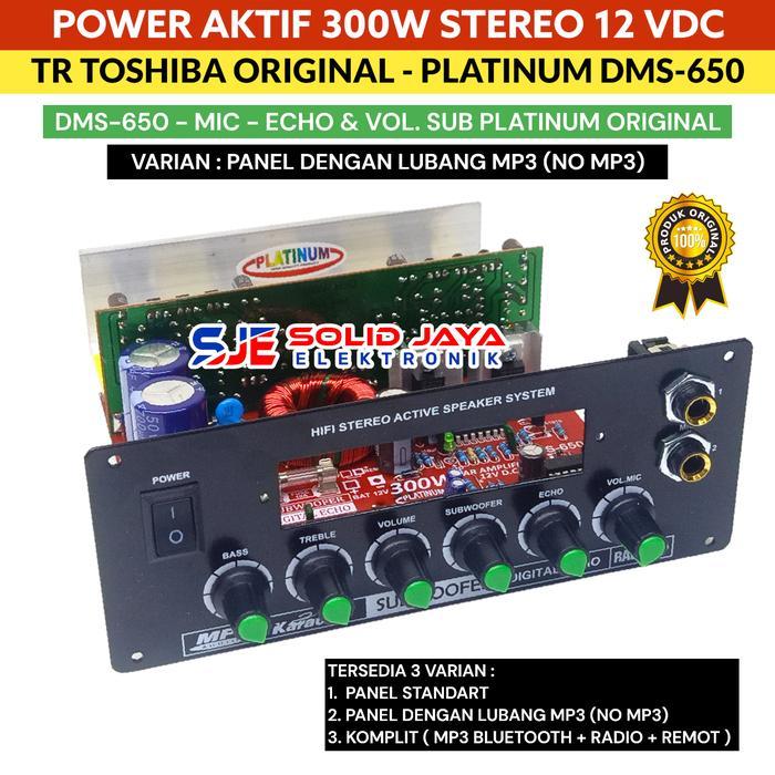 KIT POWER AKTIF MOBIL 12V 300W DM650 MP3 BLUETOOTH BT STEREO PLUS TONE SUBWOOFER ECHO MIC MIK