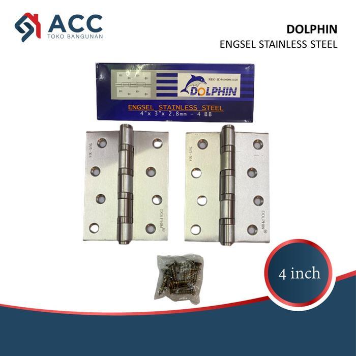 Engsel Pintu Dolphin / Engsel Jendela Asli Stainless 4"