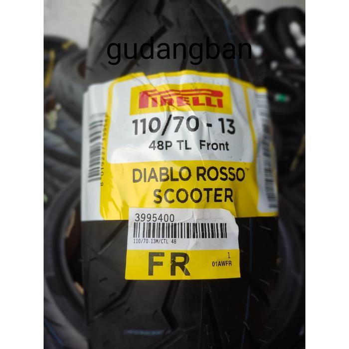 Pirelli Diablo Rosso Scooter 110 70 13 Tubeless Ban Luar Motor Nmax Depan Free Pentil Produksi Baru