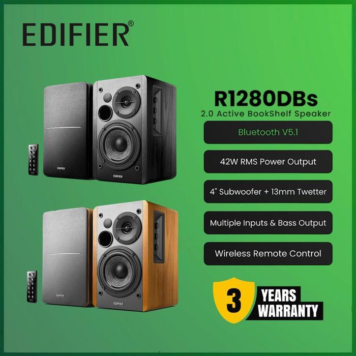 Edifier R1280DB R1280DBs R1280 DBs R 1280 Powered Bluetooth Bookshelf Speakers - R1280DBs-Black