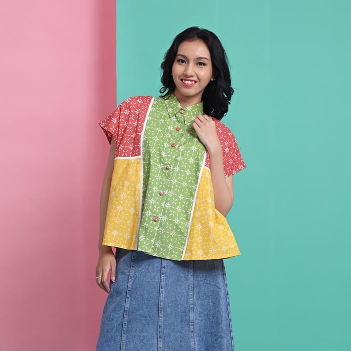 Part of Mirae - Wo PART0347, Blus kasual batik wanita modern